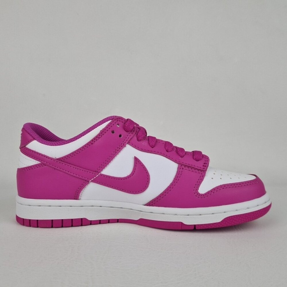 Nike Dunk Low BG White-Fuchsia Girls Sneakers SZ 5.5Y = 7 Womens - Picture 3 of 9